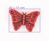 Rode Vlinder Knoop 22x17mm Knopen KNP00061